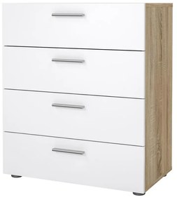 Comodă Pedro, stejar sonoma / alb lucios