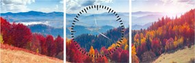 Tablou cu peisaj de toamnă pitoresc (cu ceas) (90x30 cm)