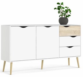 Comoda alba OSLO 75381 cu 3 sertare