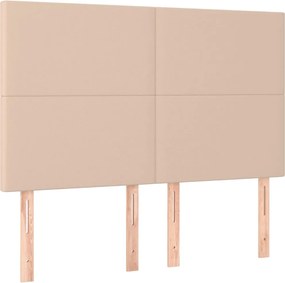 vidaXL Tăblie de pat Cappuccino 144x5x118/128 cm piele ecologică
