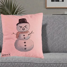 Perna Decorativa Om de Zapada Kawaii Haios, 40x40 cm, Roz, Husa Detasabila, Perna Inclusa, BEKZ®