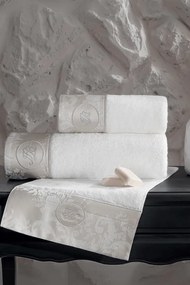 Set cadou de prosoape și prosop de corp GRANT, 3 buc Alb - Bej / Beige Set (prosop mic 30x50cm, prosop 50x100cm, prosop de corp 75x150cm)