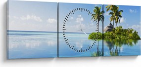 Tablou - Insula tropicală (cu ceas) (90x30 cm)