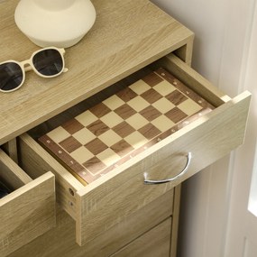 HOMCOM Dulap pentru Pantofi din PAL, cu 2 Rafturi Reglabile și 2 Sertare, Finisaj Stejar, Soluție Elegantă de Depozitare | Aosom Romania