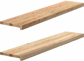 vidaXL Trepte scari 2 buc Stejar masiv netratat 120x25x2 cm