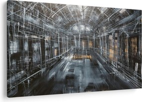 Tablou cu u interiorul clădirii vechi (90x60 cm)