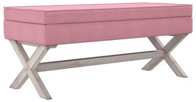 344527 vidaXL Taburet de depozitare, roz, 110x45x49 cm, catifea