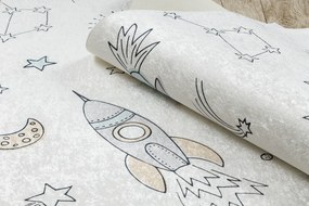 BAMBINO 1278 covor lavabil rachetă spațială pentru copii anti-alunecare - cremă - SECUNDAR-COTATI PRODUSUL
