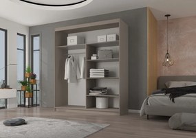 Dulap cu uși glisante ESTI – cu oglindă – 180x59x215 cm – Cașmir