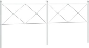 vidaXL Tăblie de pat de schimb metalică, alb, 200 cm