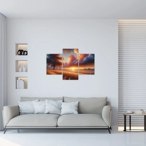 Tablou – Apus de soare pe câmp (90x60 cm)