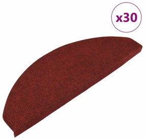 vidaXL Covorașe scară autoadezive 30 buc Roșu 65x22,5x3,5 cm