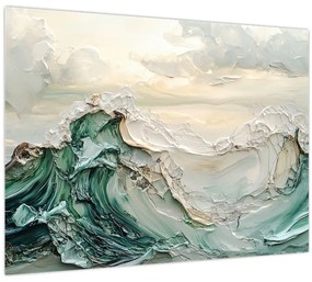 Tablou pe sticlă - Abstracție Marină 3D (70x50 cm)