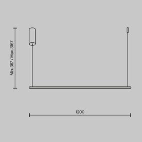 Lustra LED suspendata liniara stil minimalist Halo 120cm alama