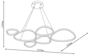 Lustră pe cablu LED PETRA LED/58W/230V 4000K neagră