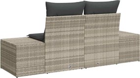 vidaXL Canapea de grădină cu pernă Gri 184 x 62 x 69 cm poliratan