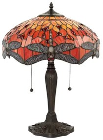 Endon 64093 - Lampă de masă Tiffany DRAGONFLY, Ø 41 cm, 2xE27/60W/230V