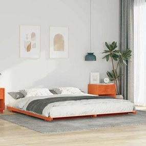 vidaXL Cadru de pat de podea Maro ceruit 200 x 200 cm