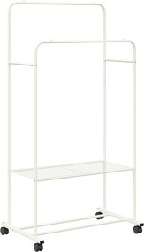 vidaXL Suport pentru Hârtie cu raft cu roata Alb 80 x 53 x 156 cm