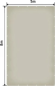 JAGO Prelata 650 g/m², cu ochiuri de aluminiu, gri, 5 x 8 m