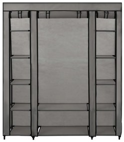 Sifonier cu bare si compartimente, gri, 150x45x176 cm, textil Gri, 1