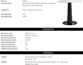 Masa bistro rotunda LUX Verano 80cm