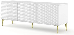 Masă TV C 3D 150 Rowanna (alb lucios + Auriu). 1125043