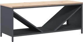 vidaXL Suport pentru lemne de foc cu blat lemn antracit