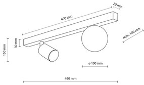 Spot VOX 1xG9/8W/230V + 1xGU10/10W negru