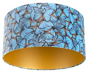 Abajur din catifea cu design de fluture 50/50/25 interior auriu