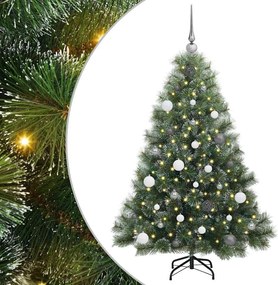 vidaXL Brad de Crăciun artificial cu 150 LED Verde 150 cm PE și PVC