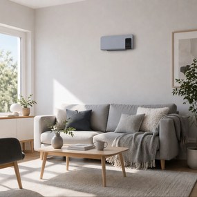 HOMCOM Ventilator Termic de Perete cu Temporizator 12h și 2 Moduri Gri | Aosom Romania