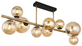 Lustra design modern Riha negru, alama