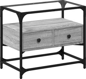 vidaXL Dulap TV blat sticlă, gri sonoma, 60x35x51 cm lemn prelucrat