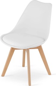 OFERTA Scaun alb BALI MARK cu picioare din fag calitatea a II-a