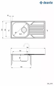 Chiuveta Deante Legato 76x44 cm inox satinat