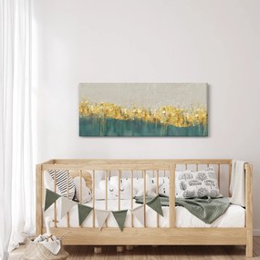 Tablou - Textura cu decor auriu (120x50 cm)
