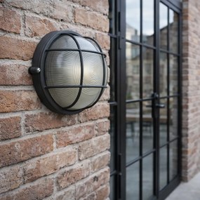 Aplică de perete exterioară industrială gri închis IP44 - Hanneke