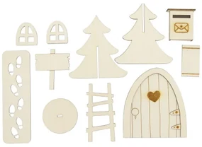 Crăciun Winter Woodland Set de decorațiuni din lemn Winter Woodland