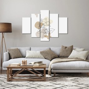 Tablou - Flori bej cu fluture N⁰1 (150x105 cm)