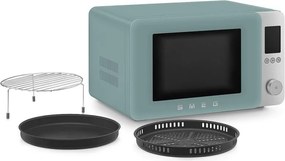 Cuptor cu microunde combinat cu aer cald SMEG Collezione MOC02EGMEU, 900 W, 27 l, 25 de programe, închidere lină, setări personalizate, verde