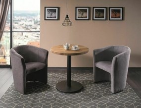 Masă de dining neagră cu blat din stejar PURO II fi 80