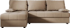 OFERTA Canapea extensibila reversibila forma L VENORIA SLIM 200x143 cm, bej + 2 pernute GRATUIT Calitate II