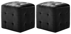 vidaXL Noptiere, 2 buc., negru, 30 x 30 x 30 cm, țesătură din catifea