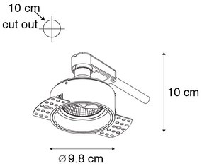 Set de 6 spoturi încastrate moderne albe fără ramă - Impact 70