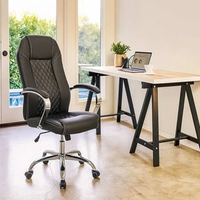 Scaun Directorial OFF 313 Negru – rezistent până la 150 Kg, ergonomic, cu șezut pe arcuri