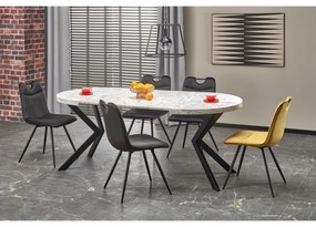 Masa Bucatarie Si Dining PERONI Extensibila Alb/Negru 100(250)x100 cm