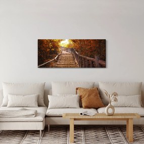 Tablou - Scări în natură în toamnă (120x50 cm)