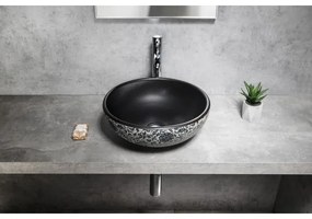 Sapho - Lavoar pentru blat PRIORI, Ø 41 cm, negru/alb