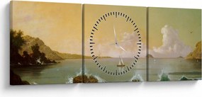 Tablou - Martin Johnson Heade, Rio de Janeiro Bay, reproducere (cu ceas) (90x30 cm)